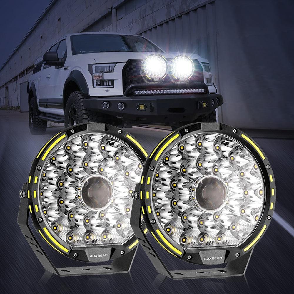 (2pcs/set) 9 INCH 270W 37776LM 360-PRO Series Custom Lens LED Driving Lights+Amber/Black Covers(Optional) for Ford F150 F250 F350 F450