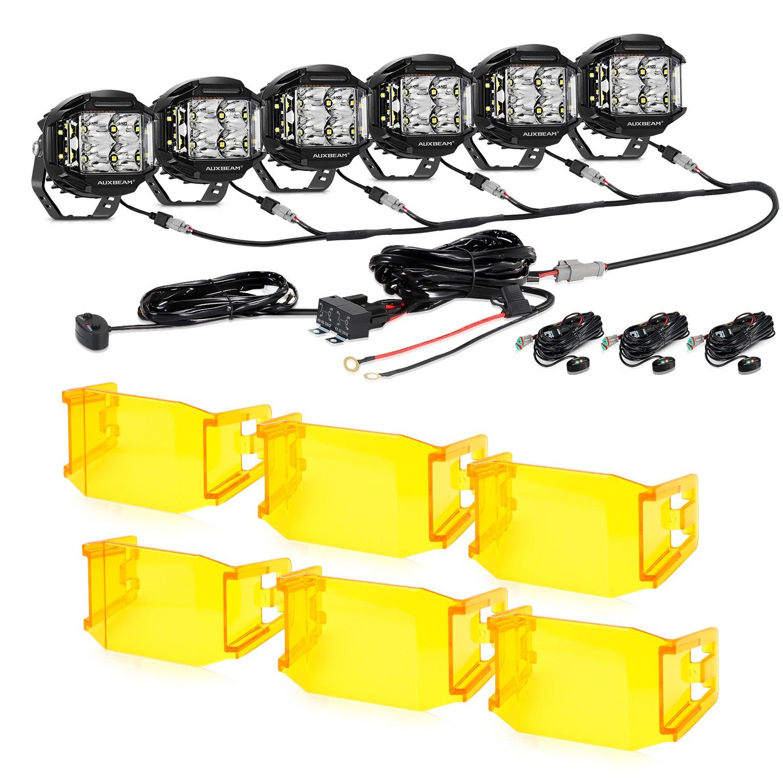 V-MAX Series | 4 Inch 92W 8960LM Combo Beam Side Shooter LED Round Pod Lights with Amber DRL