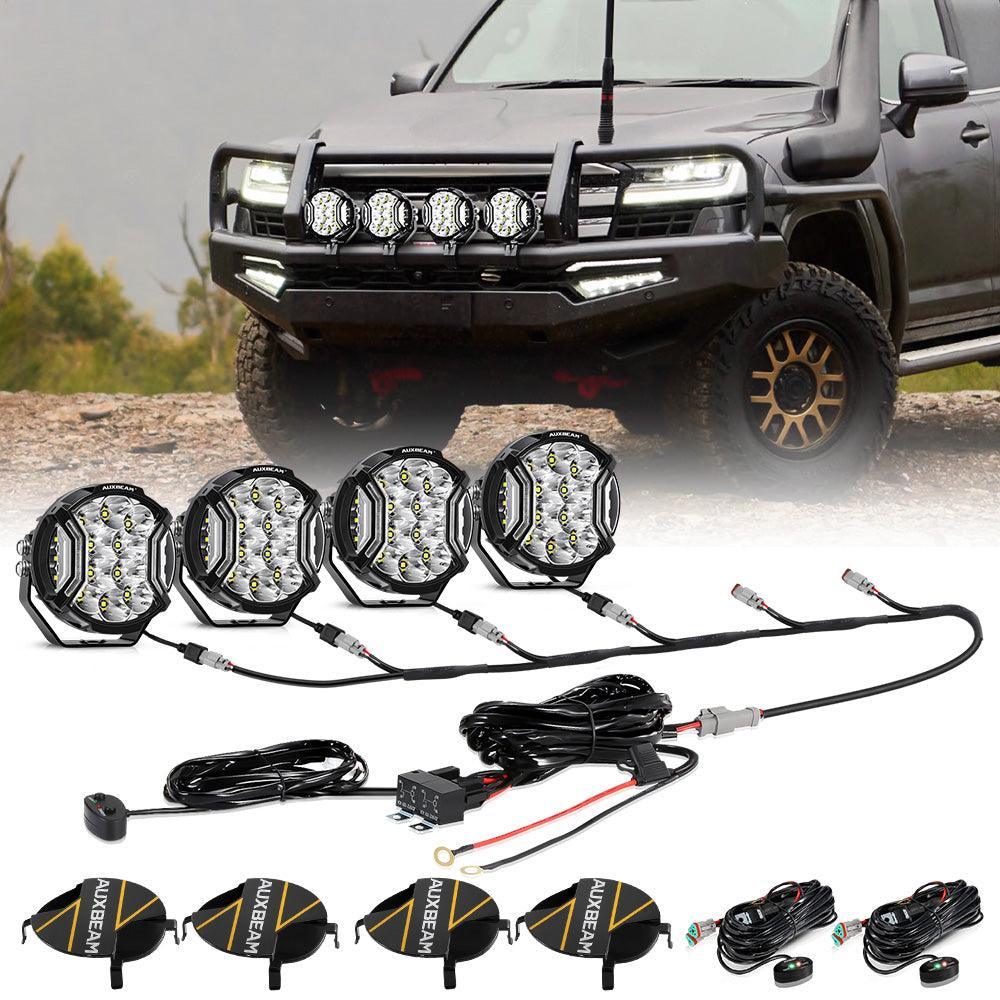 V-ULTRA Series 3/5/7/9 Inch LED Side Shooter Amber/White Pod Lights with Amber DRL