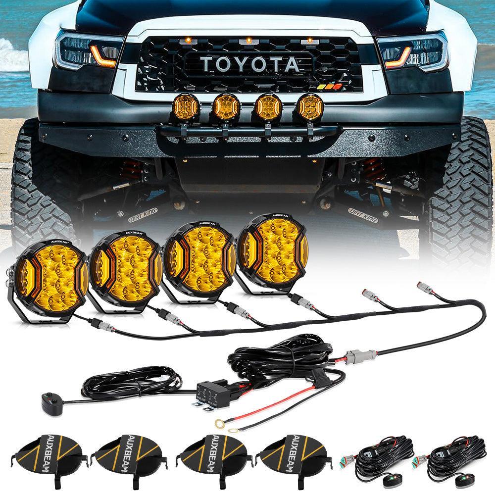 V-ULTRA Series 3/5/7/9 Inch LED Side Shooter Amber/White Pod Lights with Amber DRL