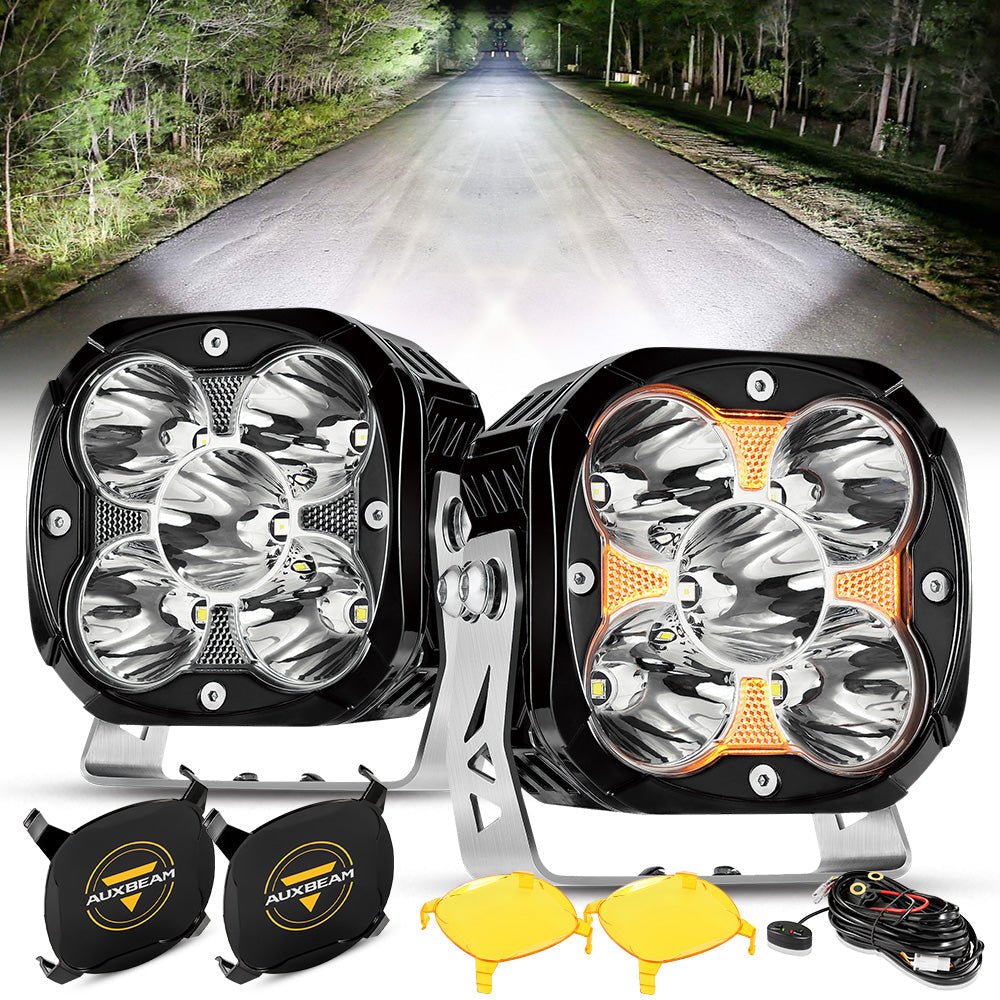 XP-ULTRA Series 4.5 Inch Spot Beam LED Pod Lights Off Road Lights with Amber Backlight