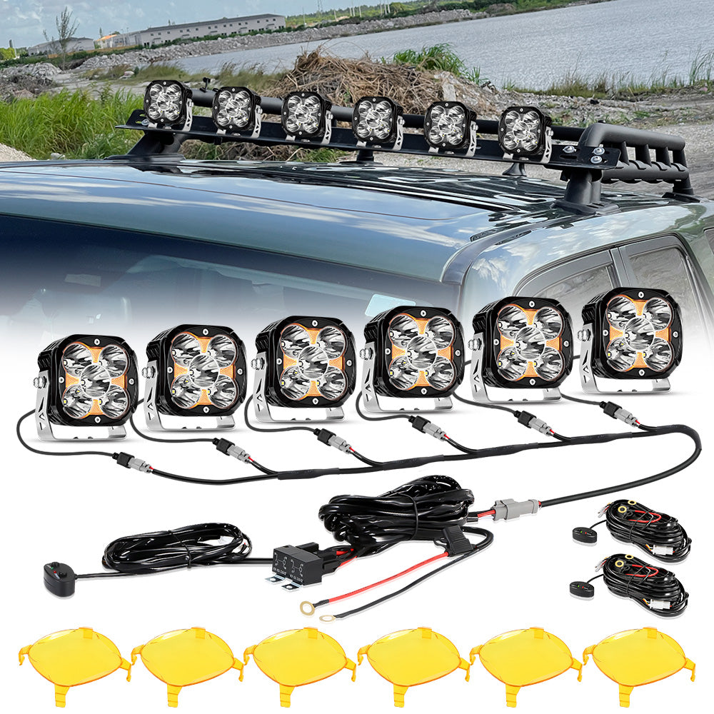 XP-ULTRA Series 4.5 Inch LED Pod Lights Off Road Lights with Amber Backlight