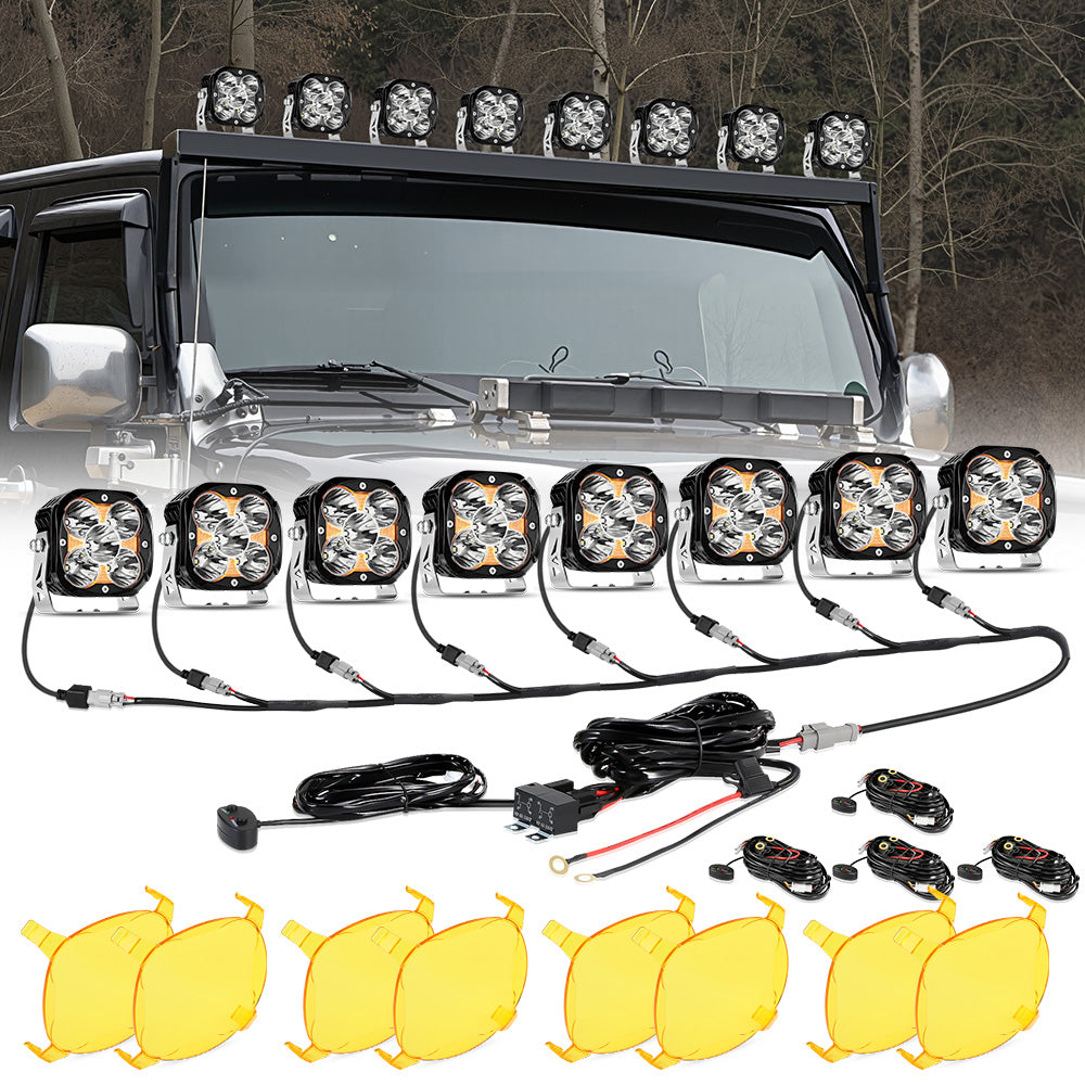 XP-ULTRA Series 4.5 Inch Spot Beam LED Pod Lights Off Road Lights with Amber Backlight