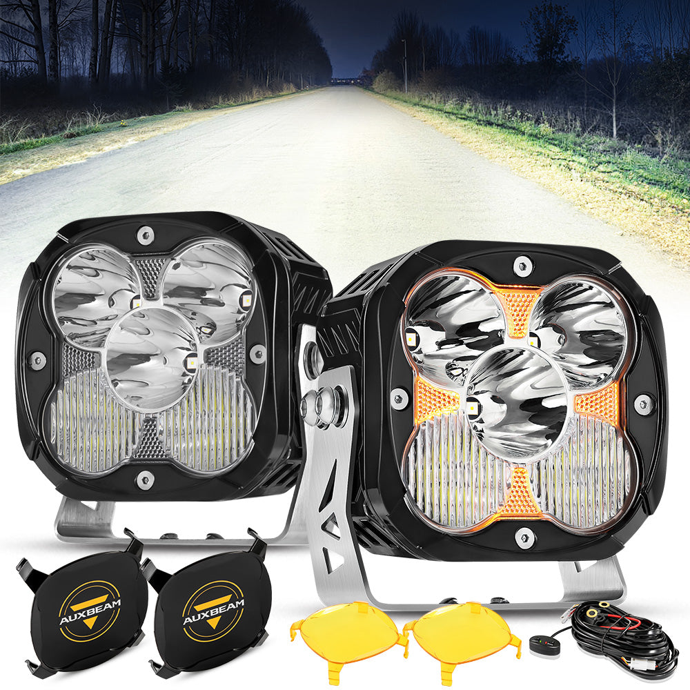 XP-ULTRA Series 4.5 Inch LED Pod Lights Off Road Lights with Amber Backlight