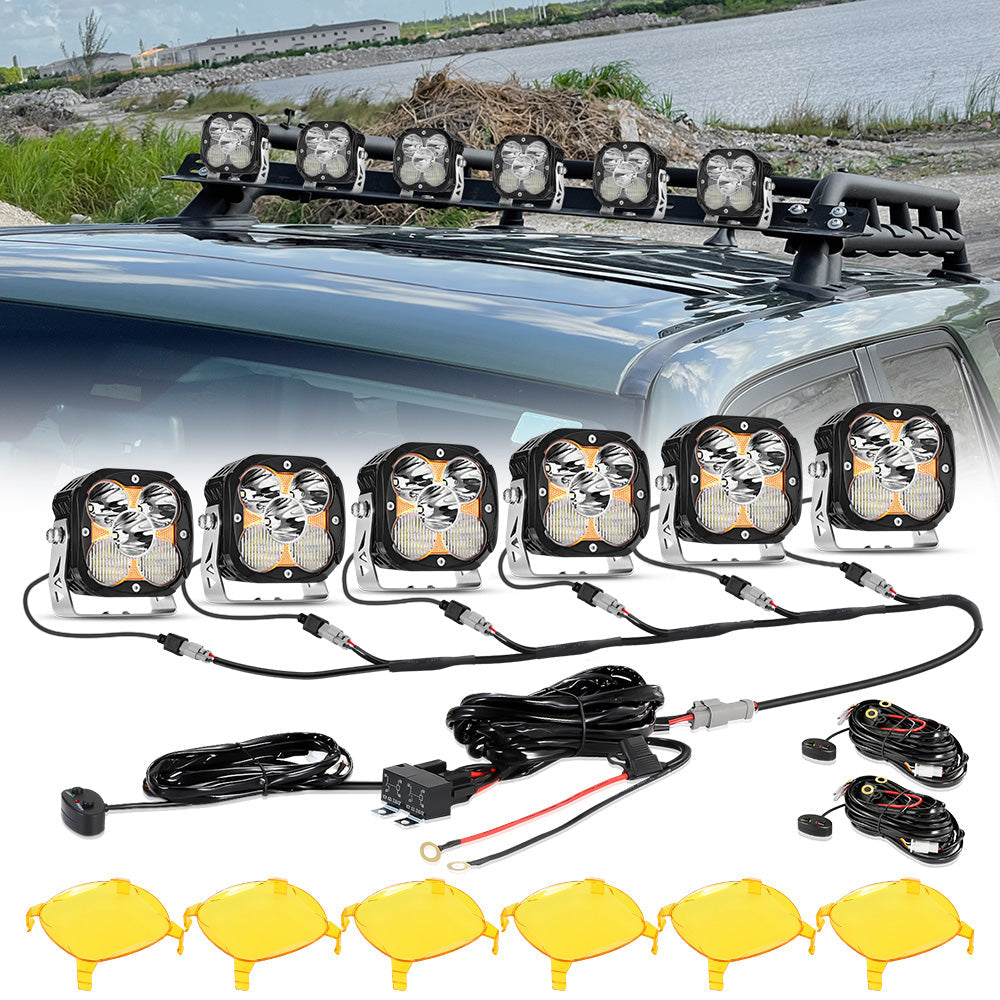 XP-ULTRA Series 4.5 Inch LED Pod Lights Off Road Lights with Amber Backlight
