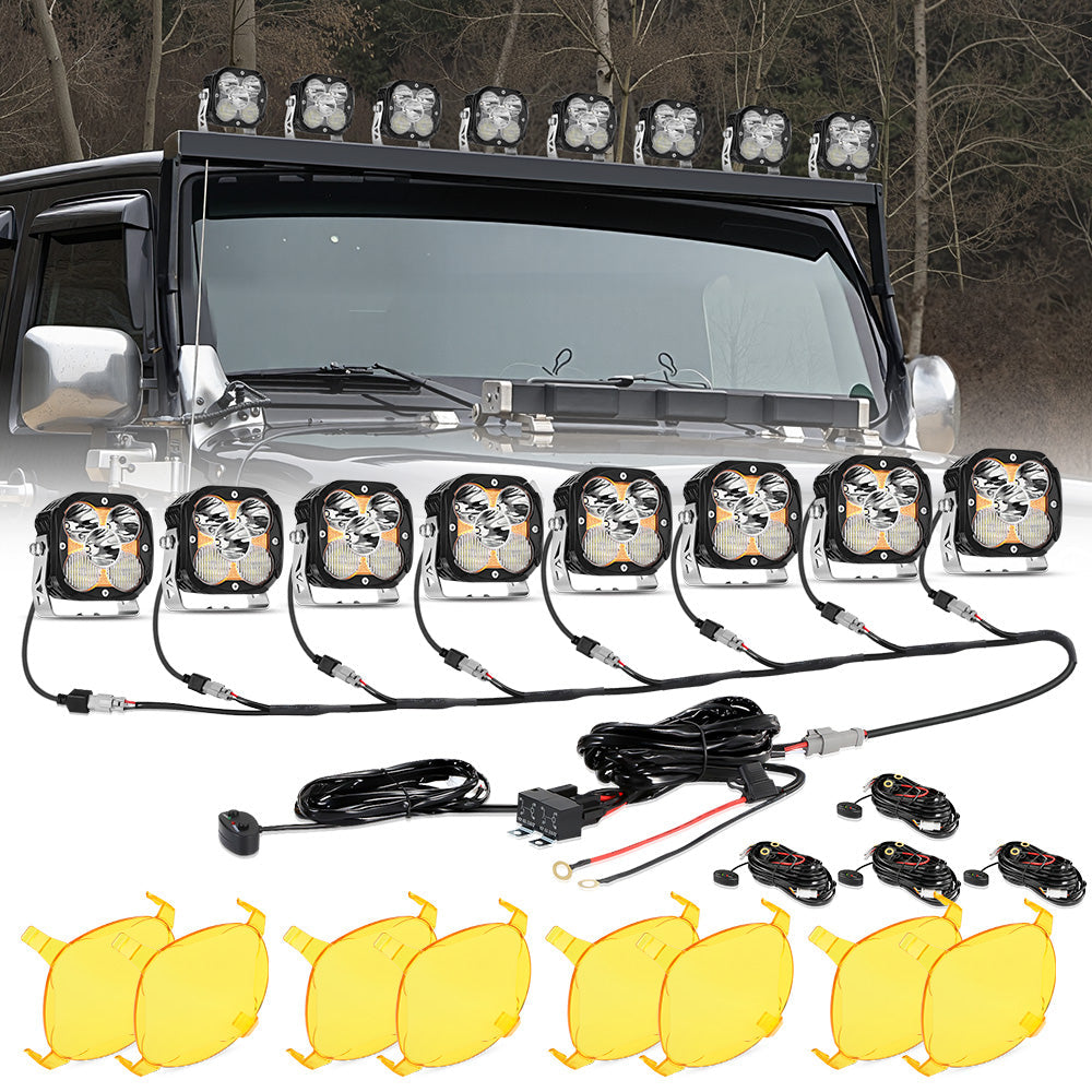 XP-ULTRA Series 4.5 Inch LED Pod Lights Off Road Lights with Amber Backlight