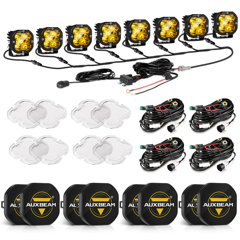 XP-ULTRA Series 3 Inch 80W Spot Beam LED Pods Amber&White Offroad Lights