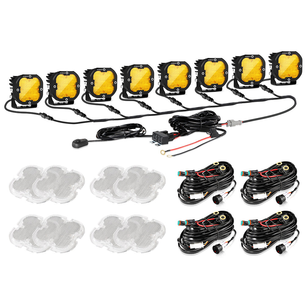 XP-ULTRA Series 3 Inch 80W Flood Beam LED Pods Amber&White Offroad Lights