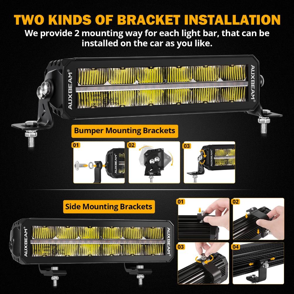 SP-DRL Series 12 Inch 70W 8160LM Dual Row Off Road LED Light Bar With Amber&White DRL