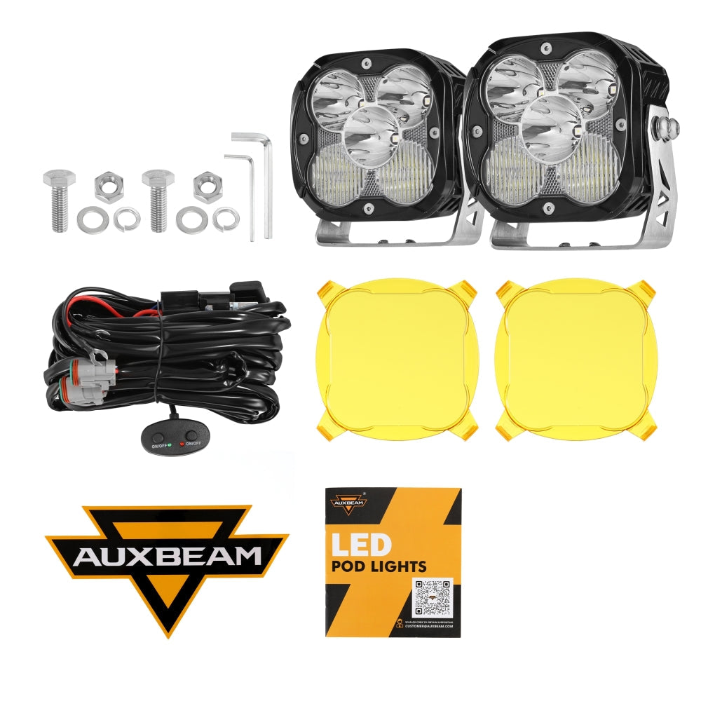 XP-ULTRA Series 4.5 Inch LED Pod Lights Off Road Lights with Amber Backlight