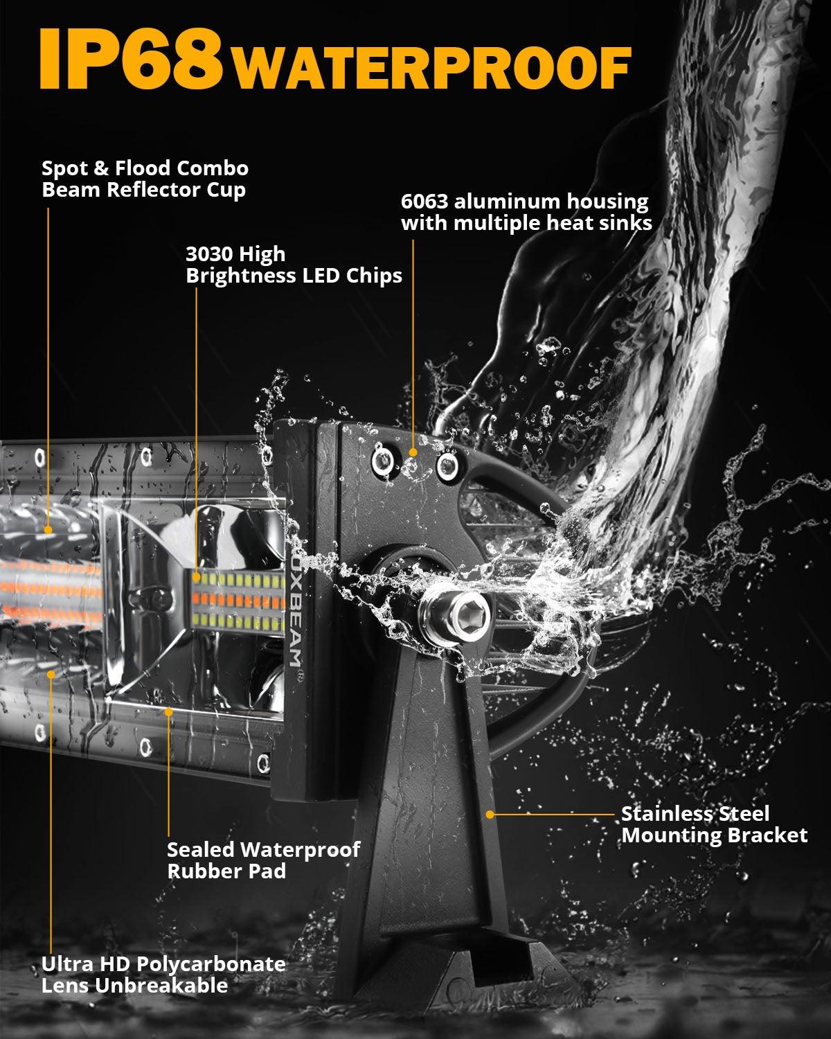 6 Modes Series 42 Inch White&Amber Straight Off Road Led Light Bar