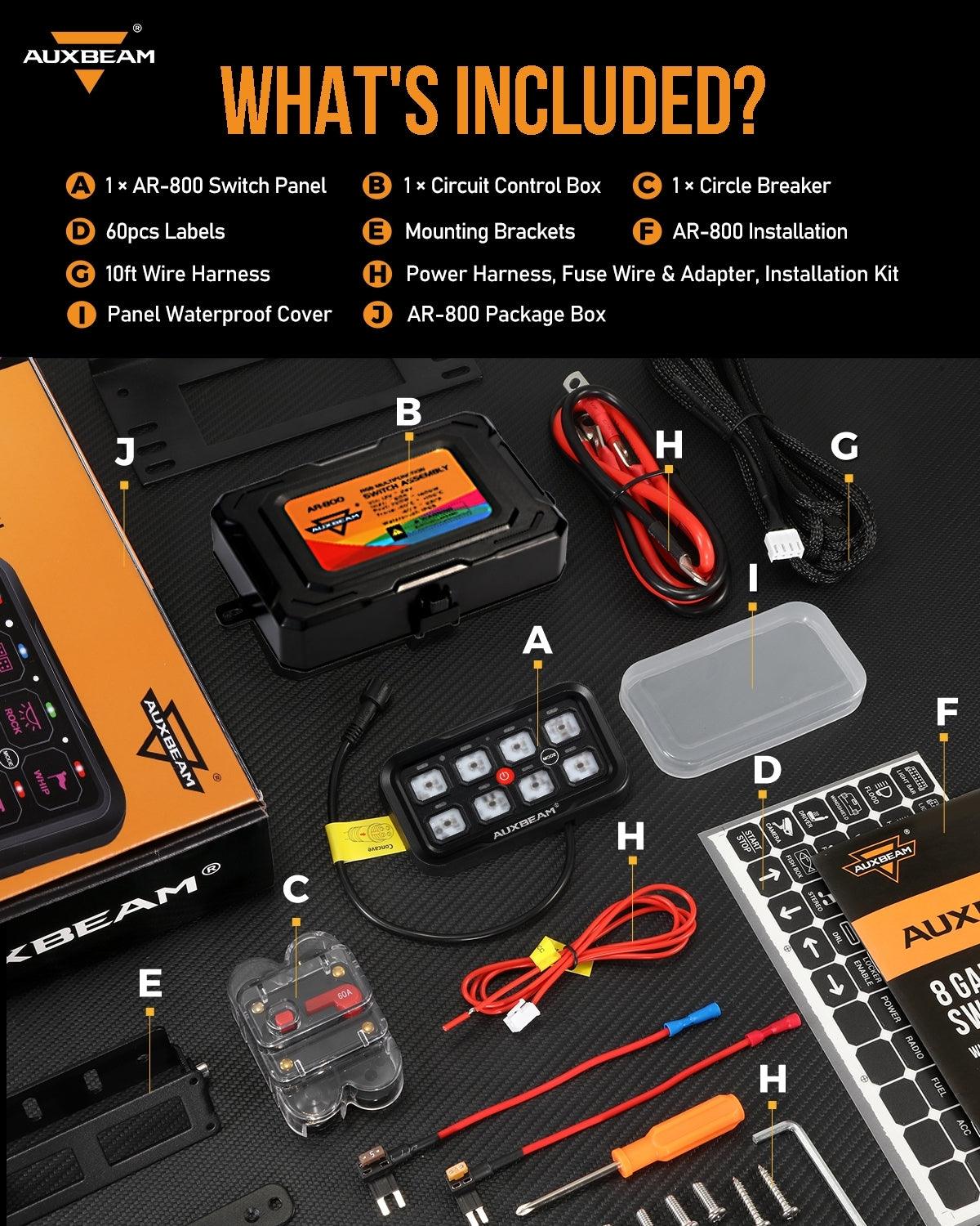 AR-800 Multifunction RGB Switch Panel with Bluetooth Controlled & 47 Inch Extension Cable(Optional) for Dodge Ram