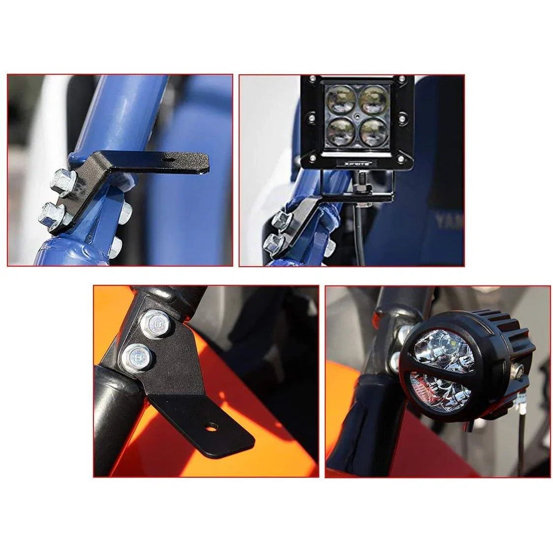 4 inch Classic-SM Series Dual Row LED Pod Lights Flood Beam & A-Pillar Mounting Bracket for 2016-2021 Yamaha YXZ 1000R models