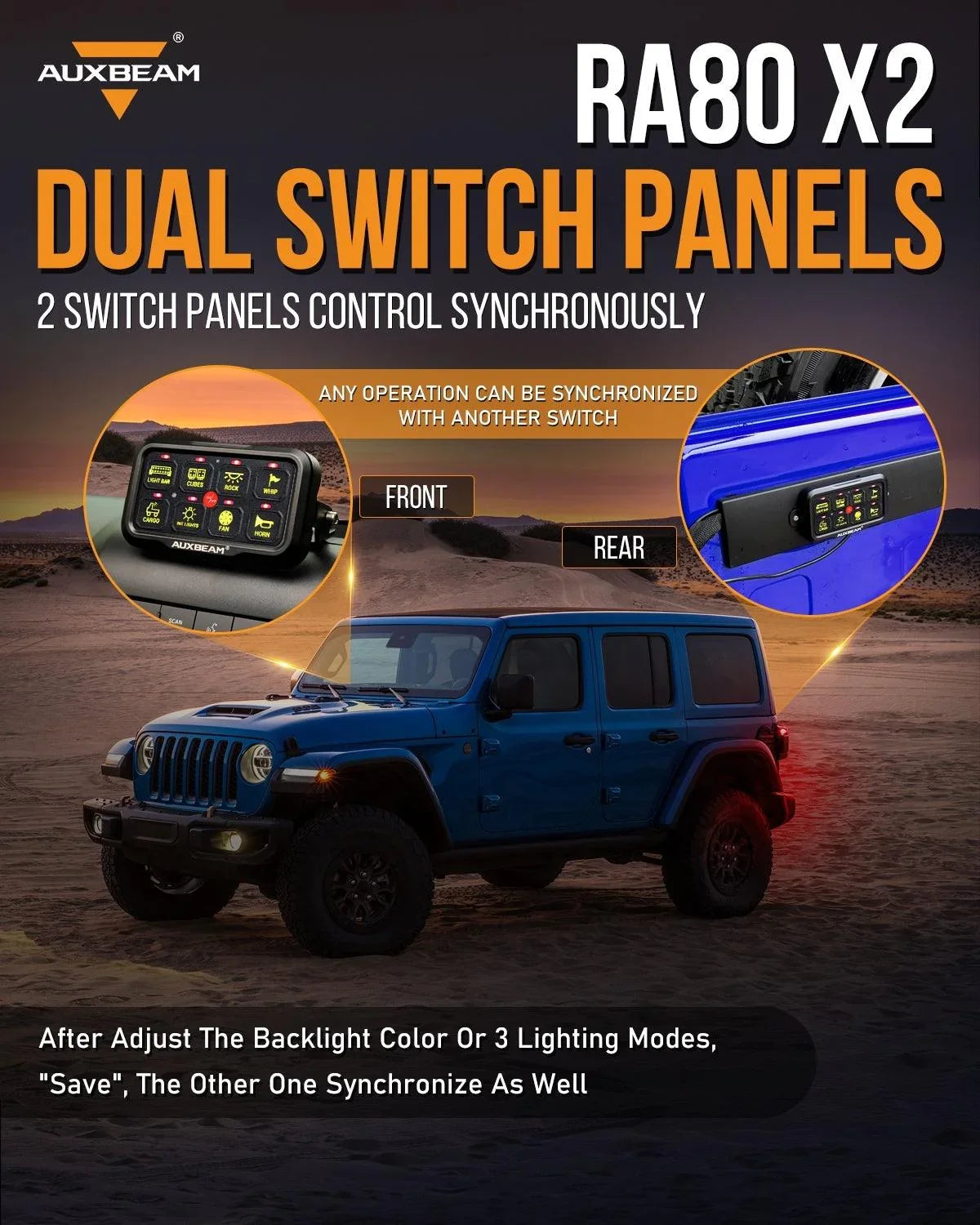 RGB Series 4/6/8/12 Gang LED Switch Panel,Off Road Light Controller