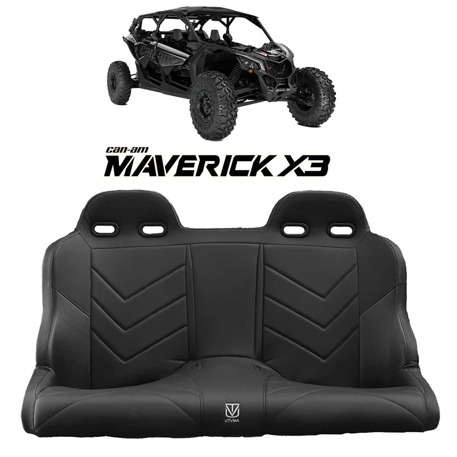 Maverick X3 Rear Bench Seat W Harnesses (2017-2025)