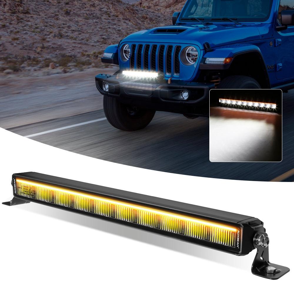 SP-DRL Series 22 Inch 114W 12440LM Single Row Off Road LED Light Bar With Amber&White DRL