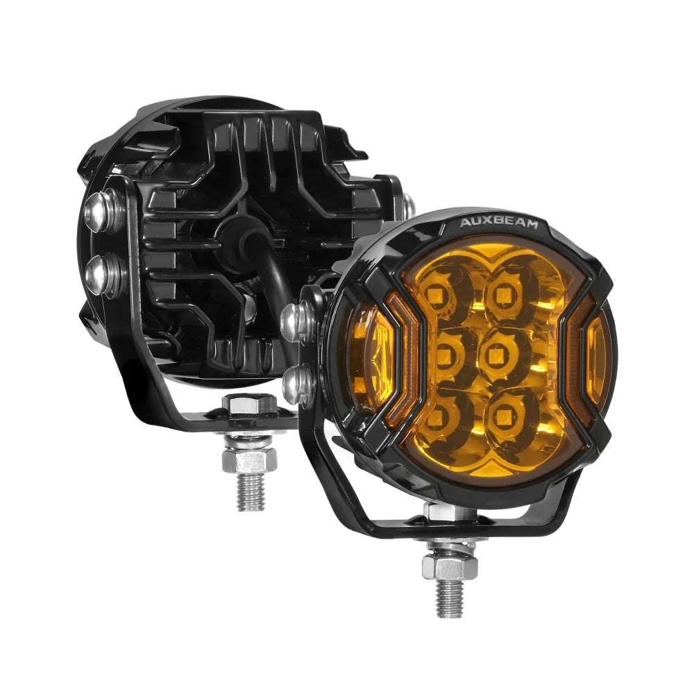 V-ULTRA Series 3/5/7/9 Inch LED Side Shooter Amber/White Pod Lights with Amber DRL
