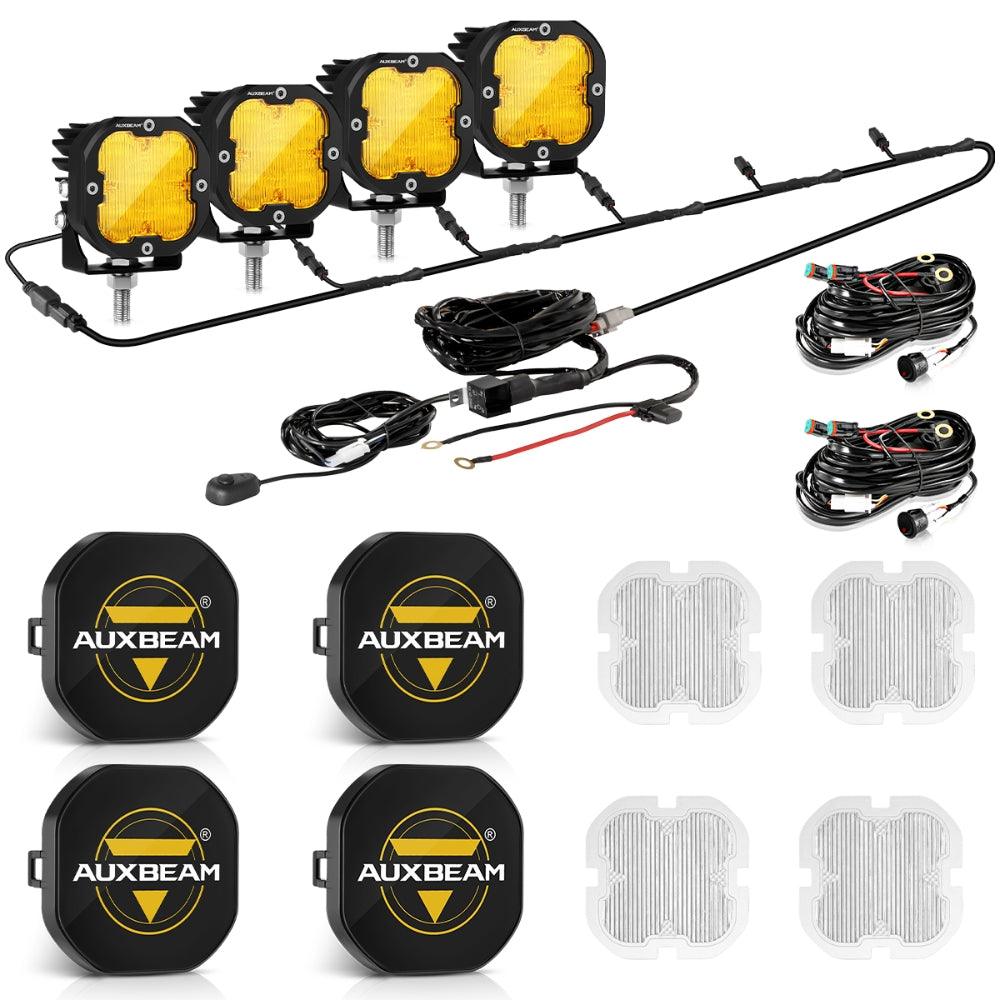 XP-ULTRA Series 3 Inch 80W Flood Beam LED Pods Amber&White Offroad Lights