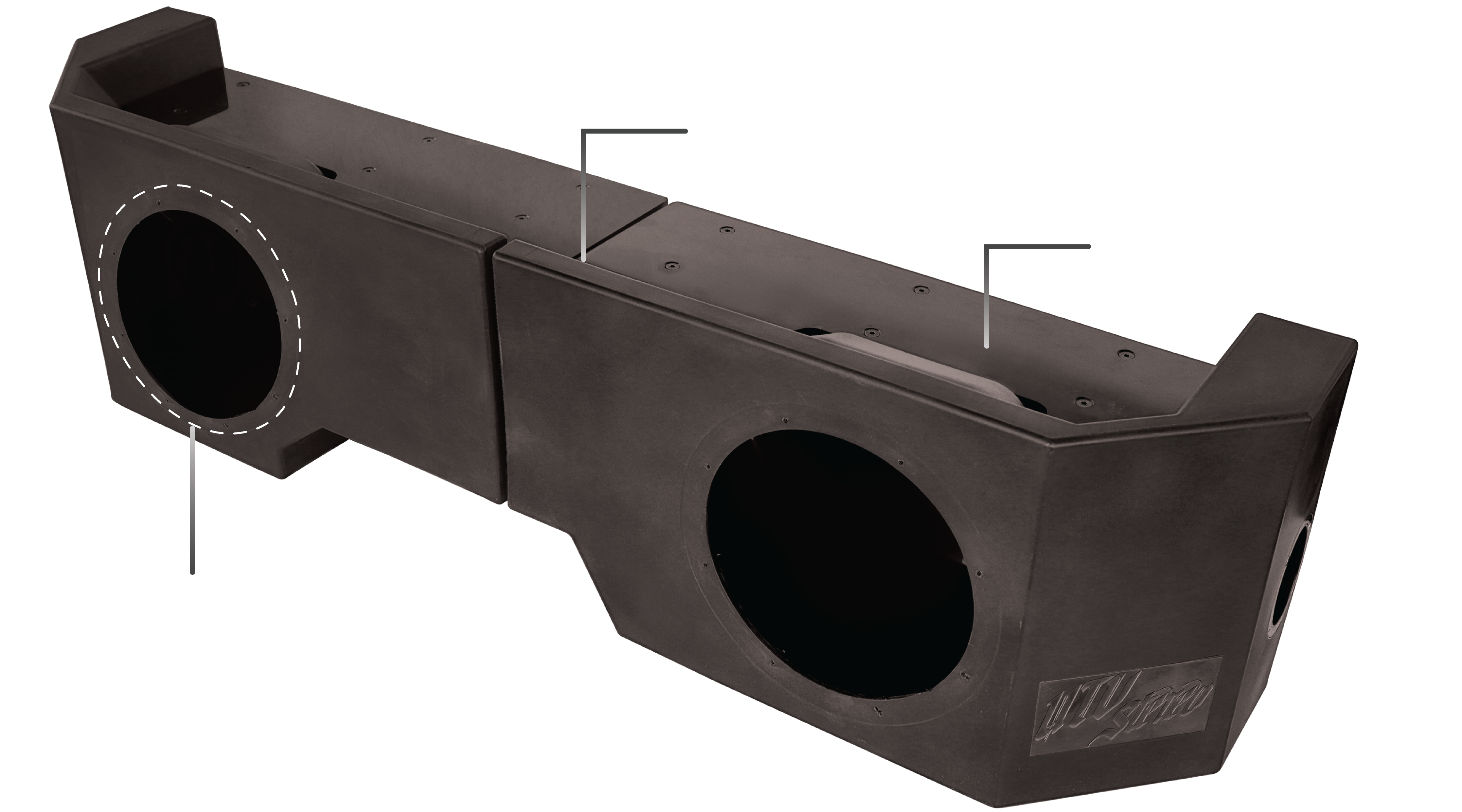 Can-Am® Defender Vented 10" Passenger Subwoofer Enclosure Unloaded | UTVS-DEF-VENC-PASS