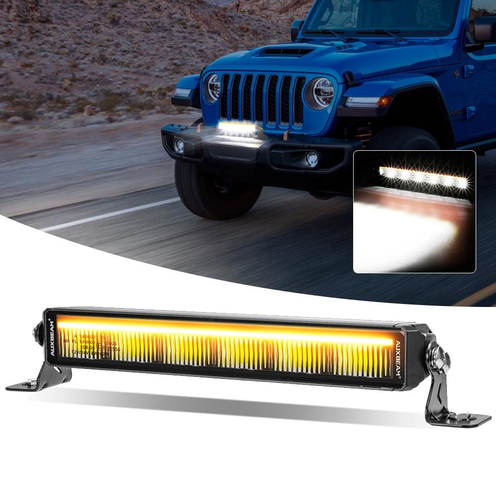 SP-DRL Series 12 Inch 68W 7440LM Single Row Off Road LED Light Bar With Amber&White DRL