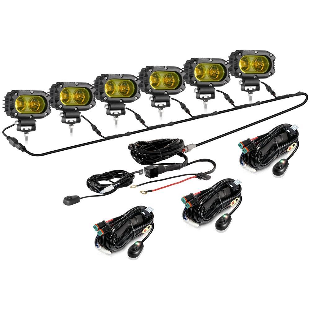 R4 Series | 4 Inch 60W LED Pods Light Flood Beam Amber Light