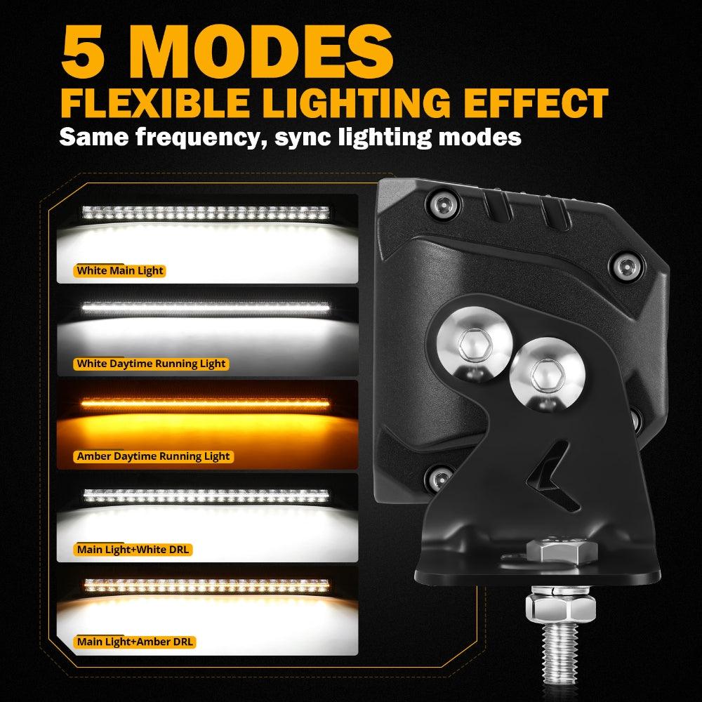 SP-DRL Series 42 Inch 278W 32640LM Dual Row Off Road LED Light Bar With Amber&White DRL