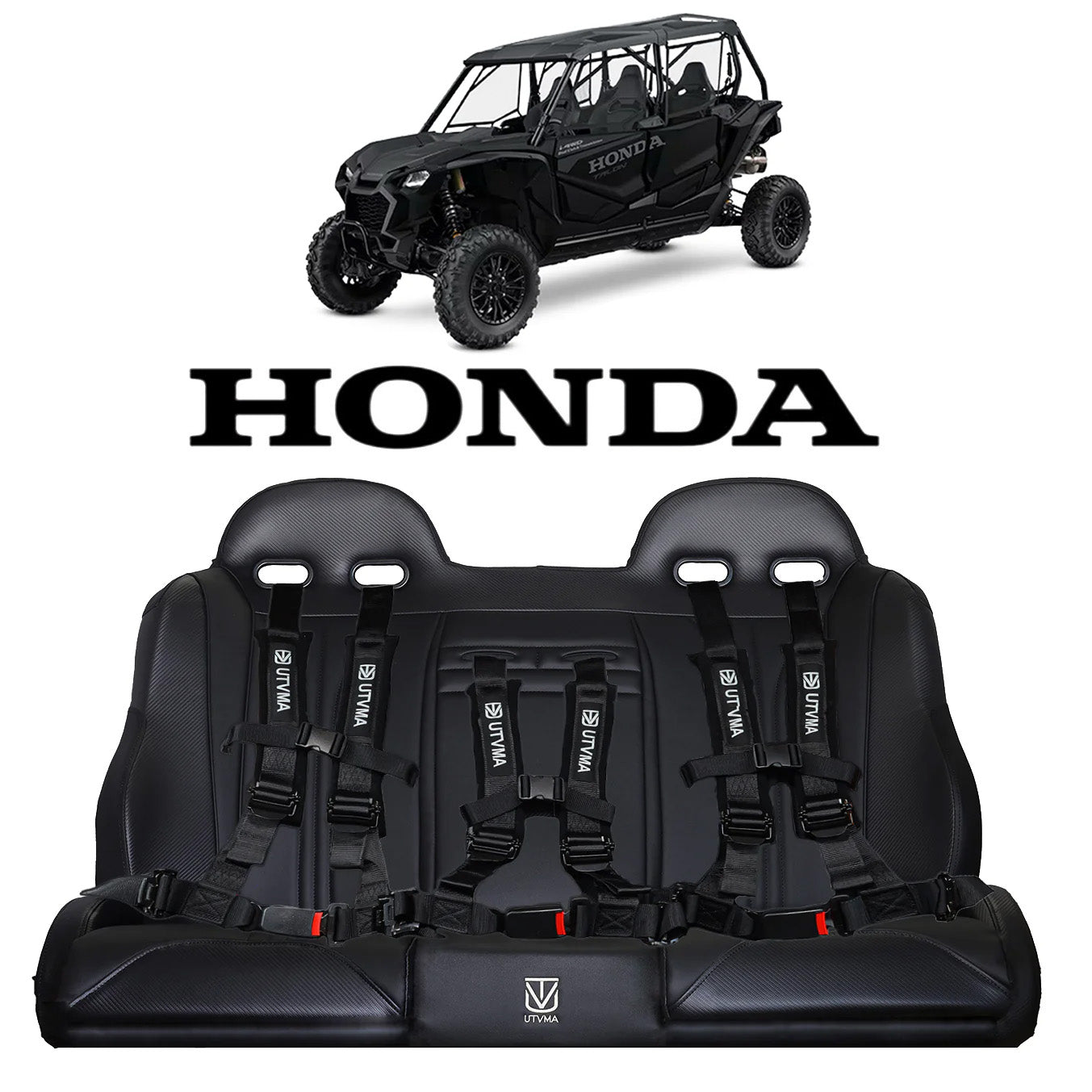 Honda Talon 4 Rear Bench Seat W Harnesses (2019-2025)
