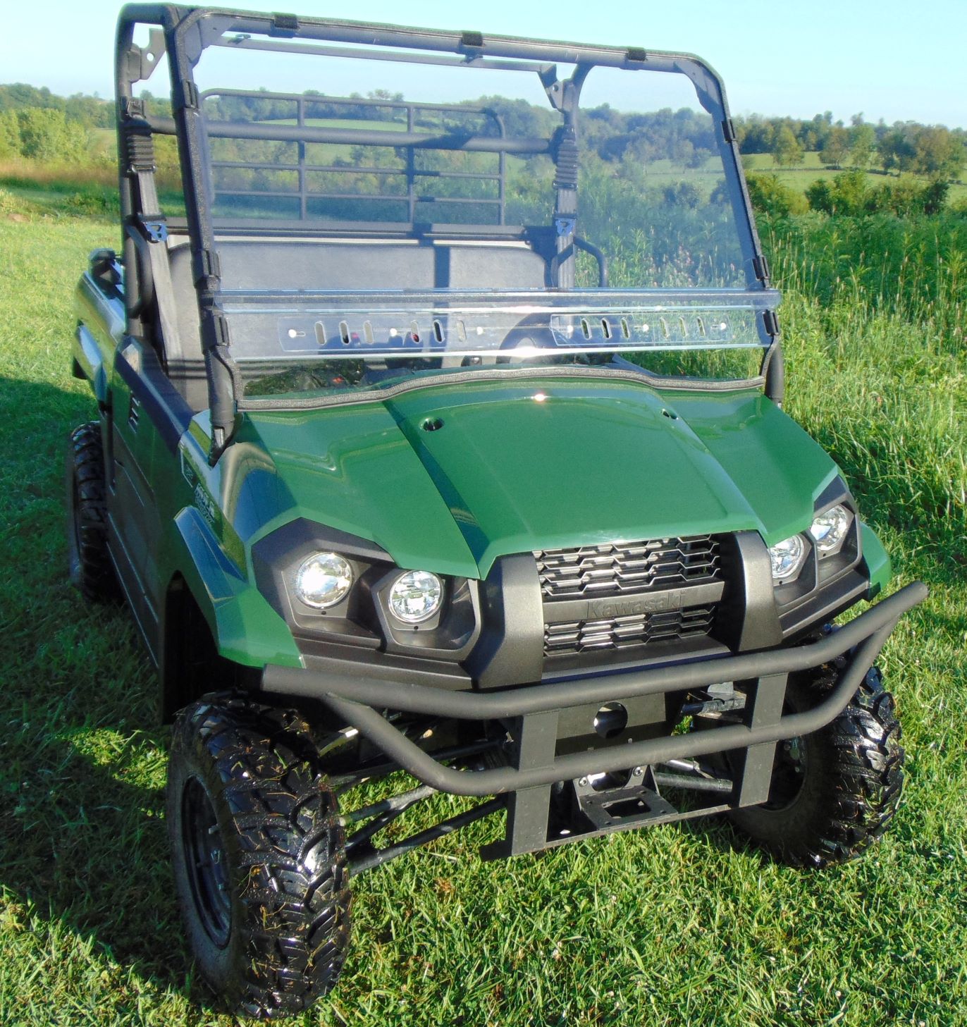 Kawasaki Pro-MX - 2 Pc Windshield with Clamp, Vent, and Hard Coat Options