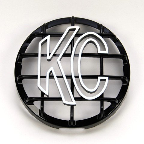6" Stone Guard - ABS Plastic - Black / White KC Logo - #7210