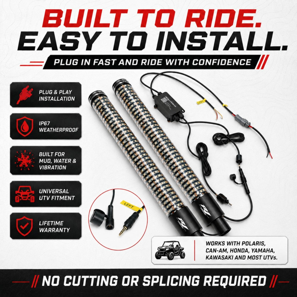 Fatty LED Whip Lights (Pair)