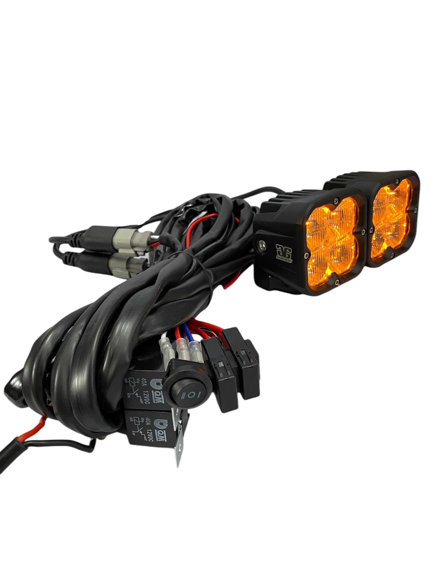 Amber Backlit Race Pod Pair Bundle With Wiring Harness