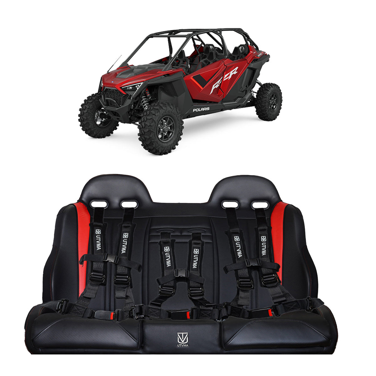 RZR PRO XP/ Pro S/ Pro R Rear Bench Seat W Harnesses (2025+)
