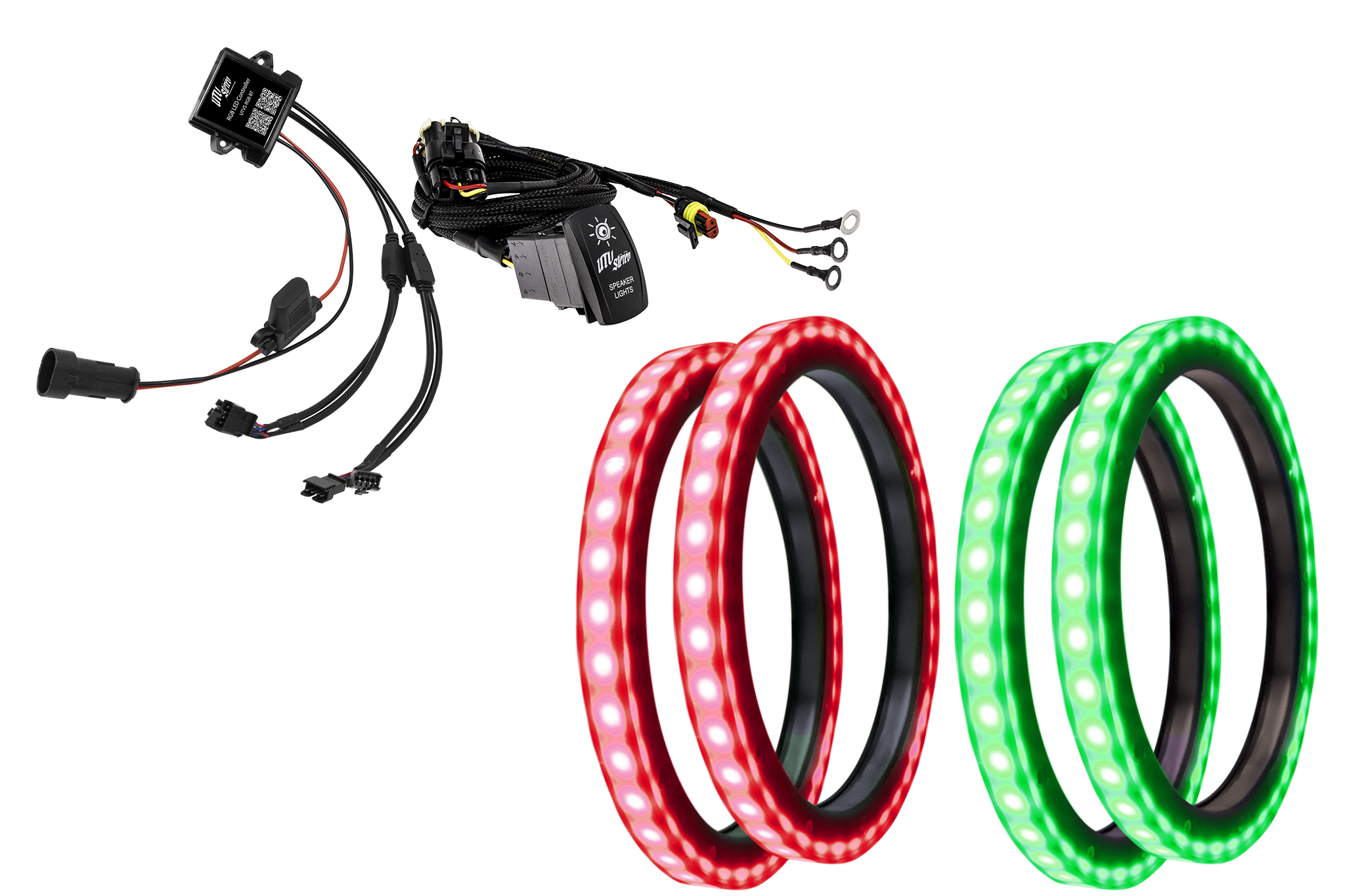 8" RGB LED Speaker Rings (Pair) | UTVS-8LSR