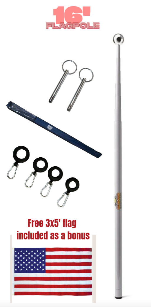 Telescoping Flagpole 16'