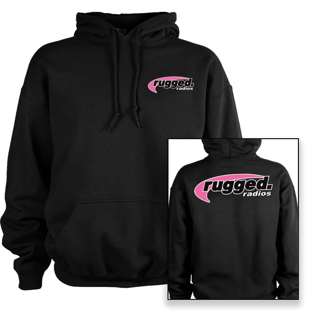 Rugged Radios PINK Pullover Hoodie - Black - LG