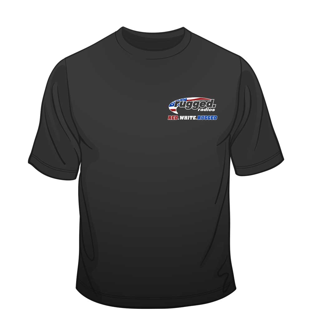 Rugged Radios AMERICAN FLAG T-Shirt - Black - Medium