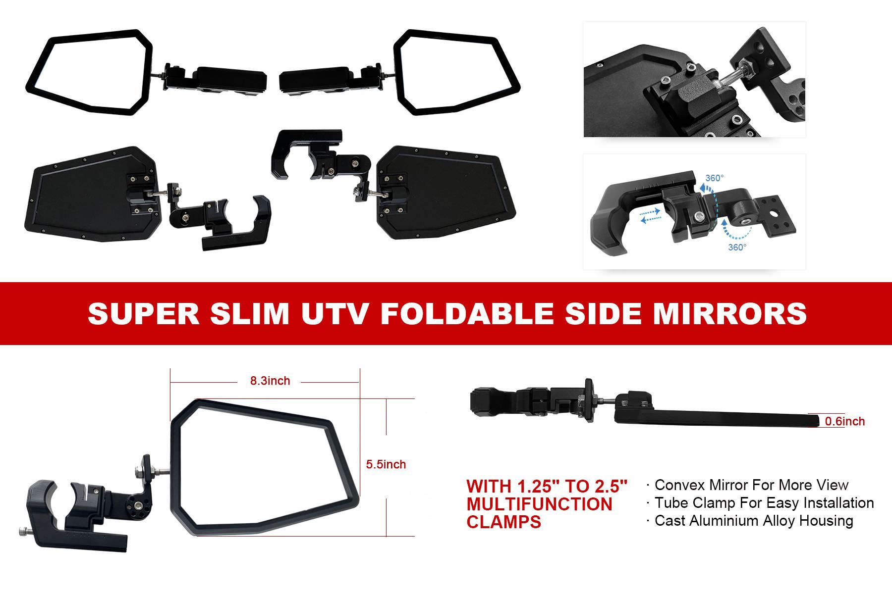 SF Raceworks Aluminum UTV Side Mirrors