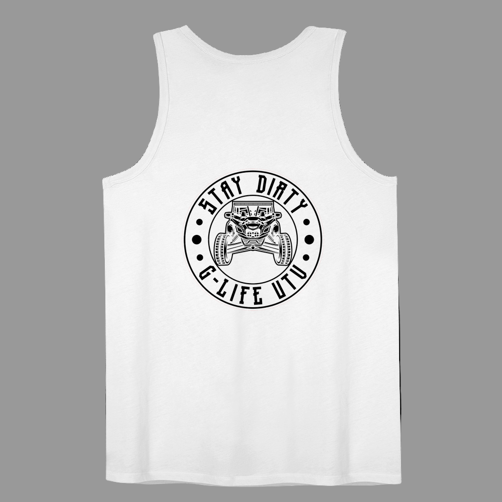 STAY DIRTY Circle Tank Top - White