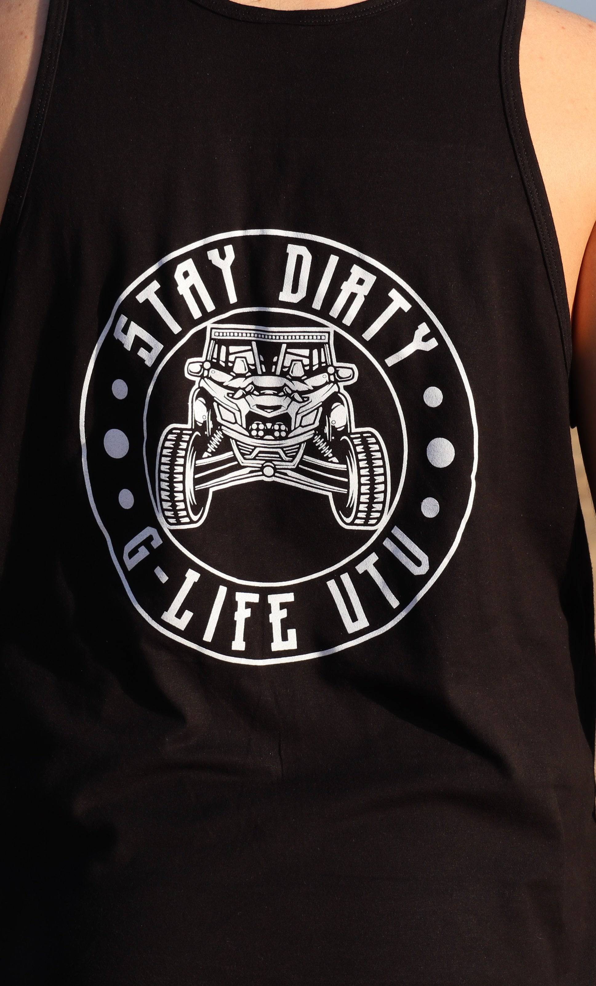 STAY DIRTY Circle Tank Top - Black