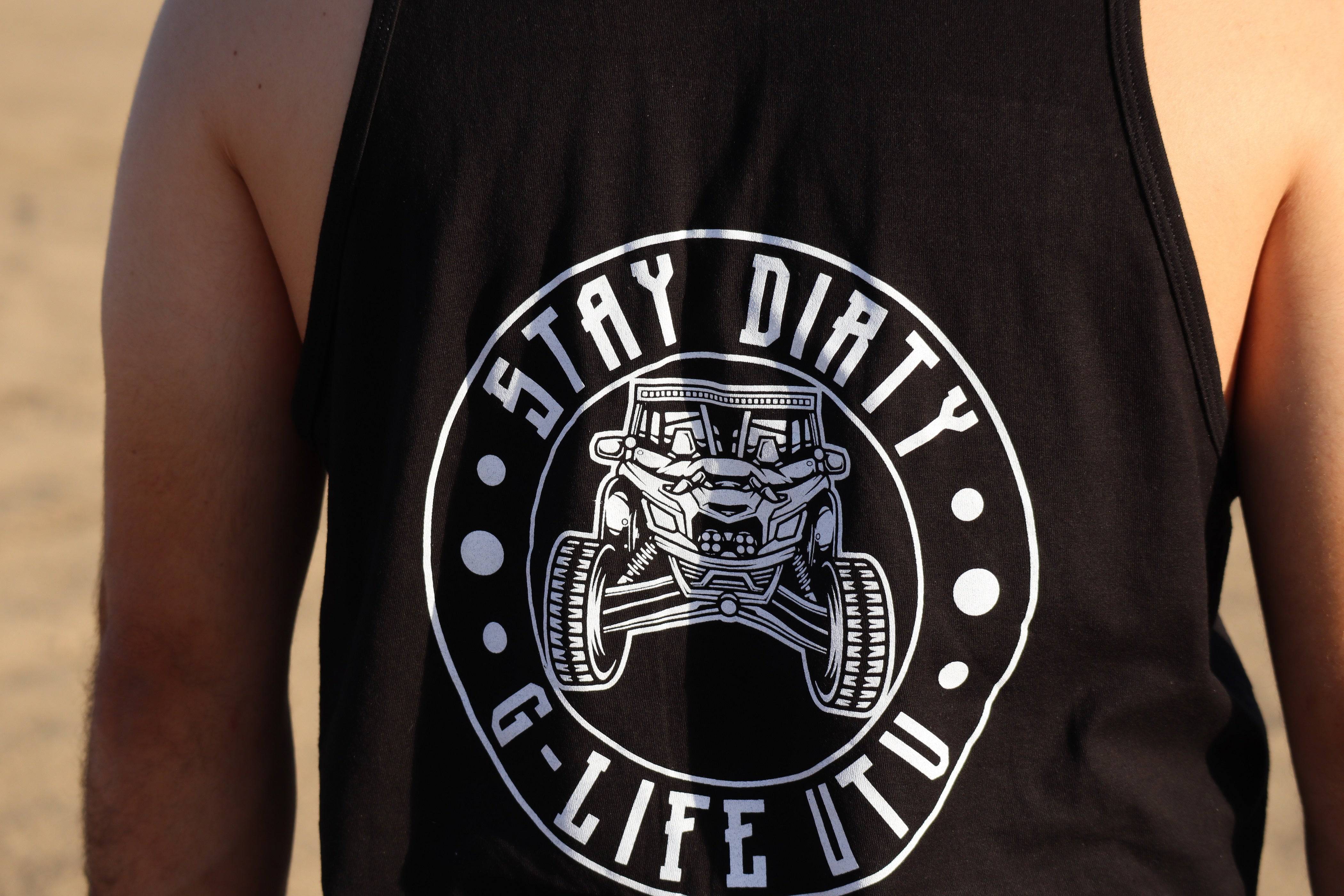 STAY DIRTY Circle Tank Top - Black
