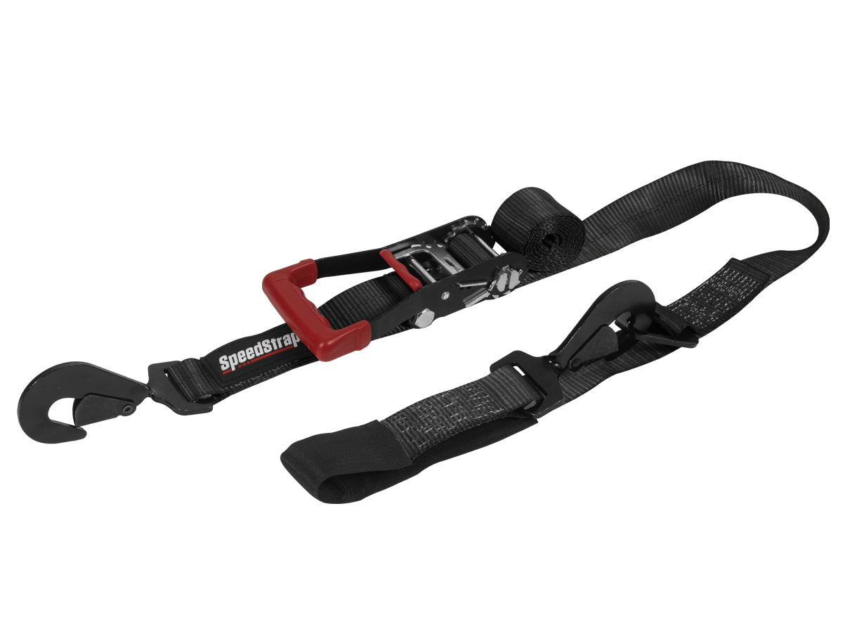 2″ X 10′ RATCHET TIE DOWN W/ TWISTED SNAP HOOKS & AXLE STRAP COMBO