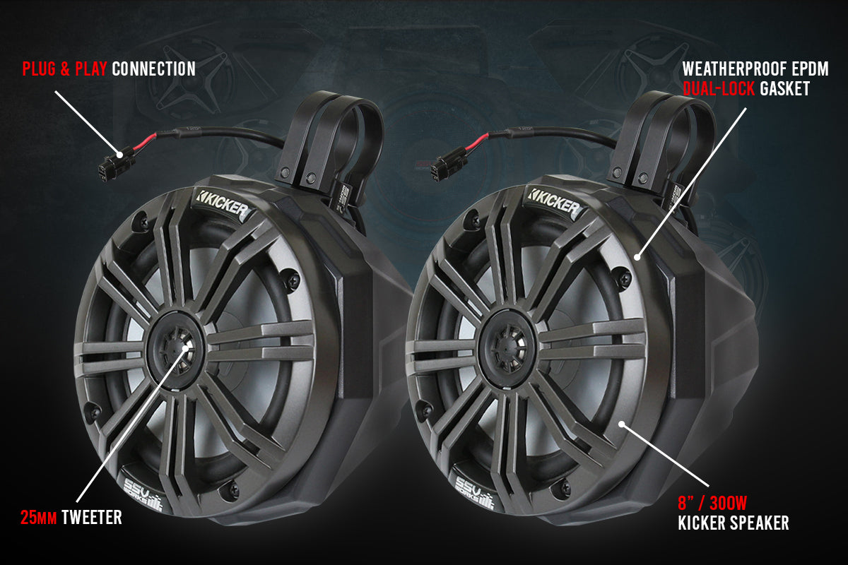 2017-2023 CanAm X3 Phase X Kicker 8-Speaker Plug-and-Play System