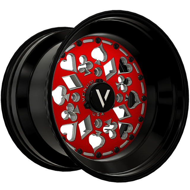 V-9 UTV Wheels Billet Aluminum Ace Of Spades For Can Am Rzr Yxz