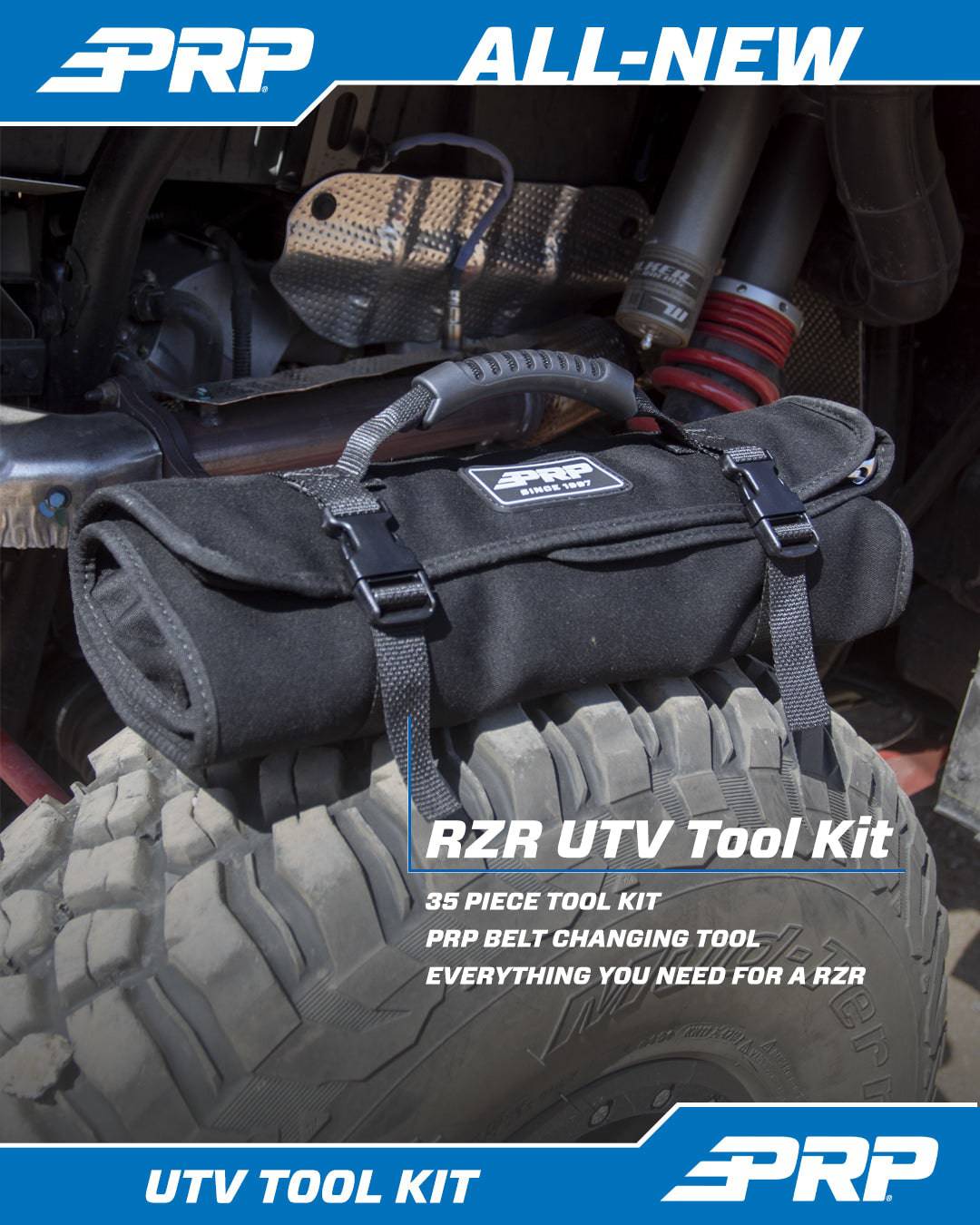 PRP RZR Roll-Up Tool Bag With 36PC TOOL KIT - G Life UTV Shop Parts