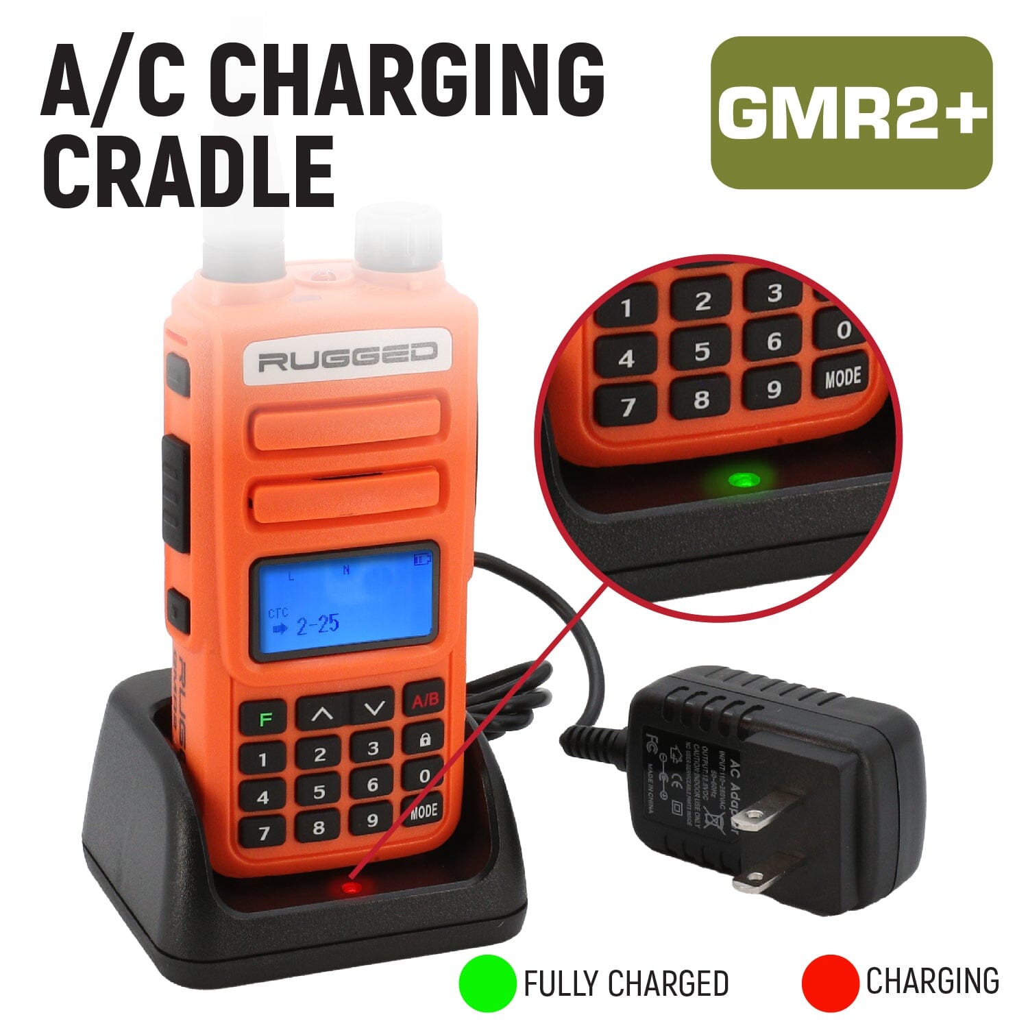 2 PACK - Rugged GMR2 PLUS GMRS and FRS Two Way Handheld Radios - Safety Orange