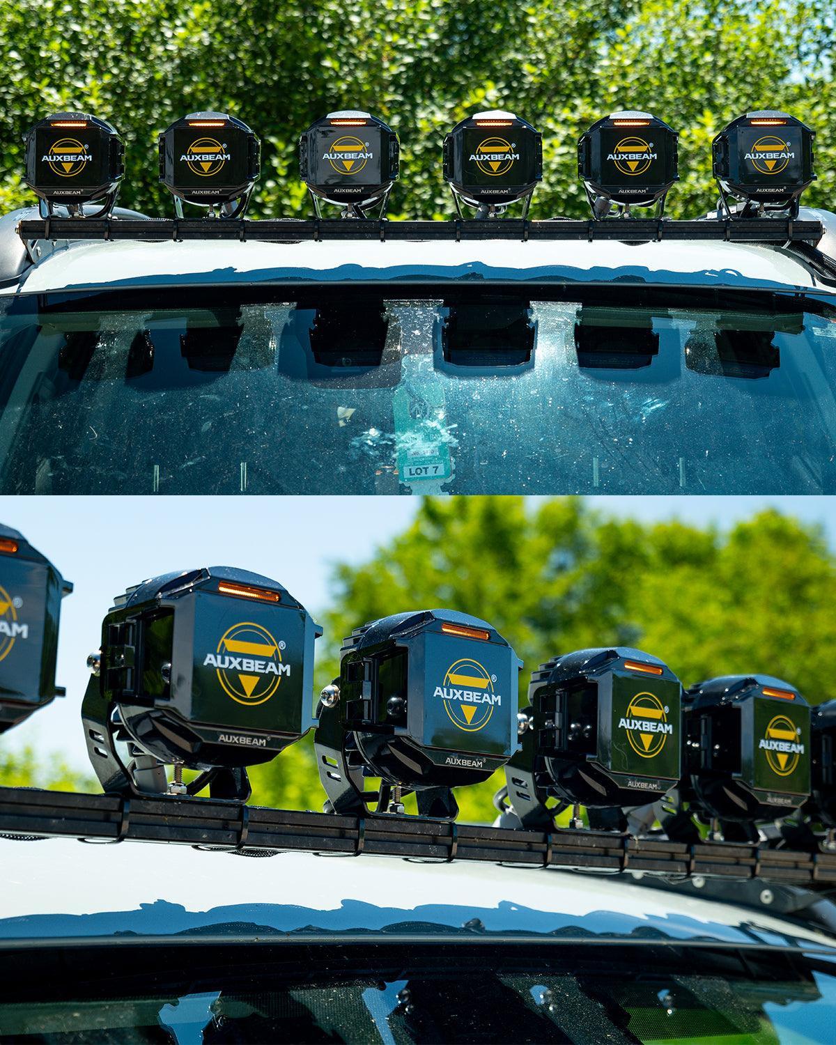 V-MAX Series 4/5/7 Inch Spot Beam Side Shooter LED Pod Lights with Amber DRL