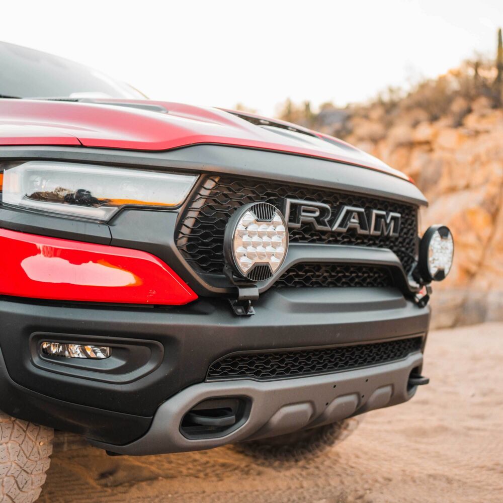 Grill Mount Light Brackets for Two Lights - GEN5 2019+ RAM 1500 Rebel/1500 TRX - # 7346