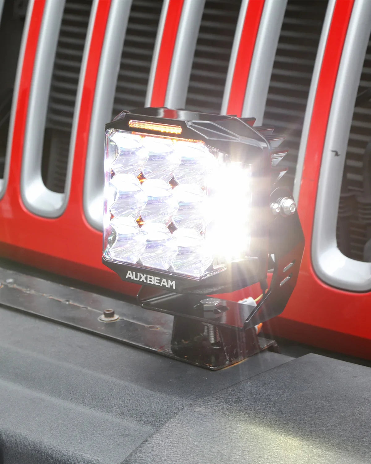 V-MAX Series | 7 Inch 228W 26100LM Spot Beam Side Shooter LED Square Pod Lights with Amber DRL&Backlight