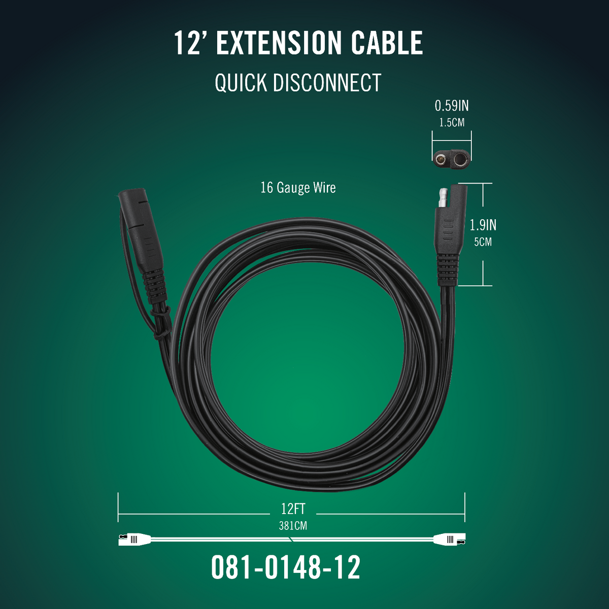 Battery Tender® 12ft SAE Quick Disconnect Extension Cable 4-Pack