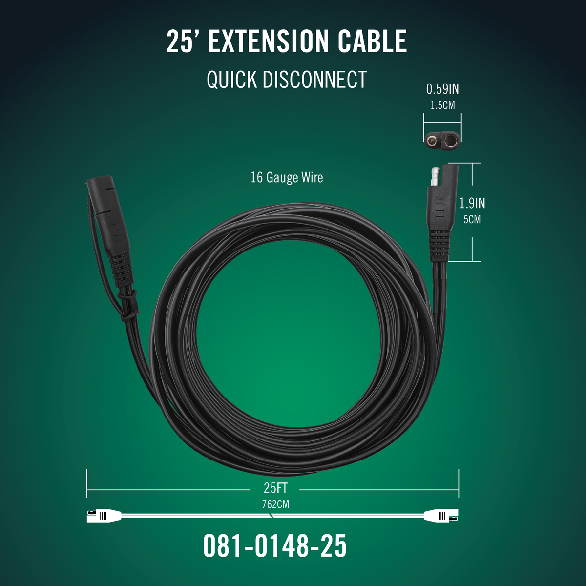 Battery Tender® 25ft SAE Quick Disconnect Extension Cable